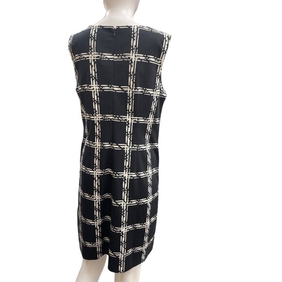 Vince Camuto Black and White Checked Sheath Dress Size 8 SKU 1121 - Picture 2 of 4